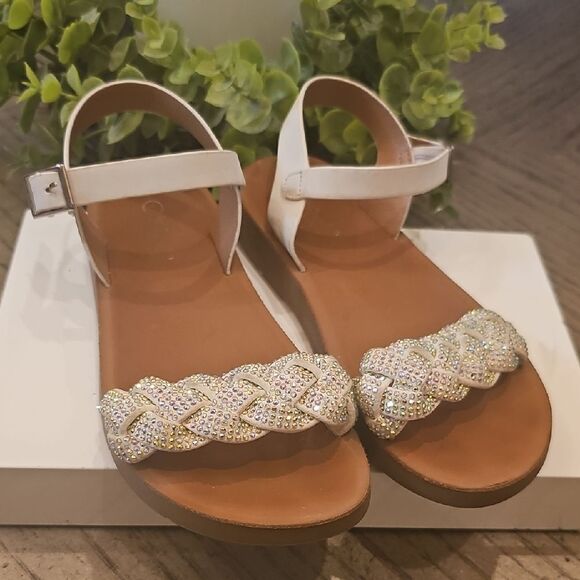 Girls Sandals with Rhinestones Size 1 - Picture 1 of 9